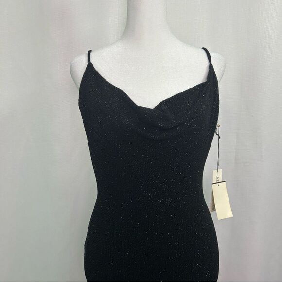 NWT Alexia Armor Dress Women’s Large Black Sequins Spaghetti Strap Backless Midi - Picture 2 of 12